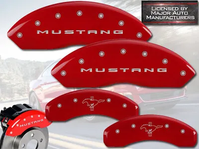 2015-2023 Ford Mustang Ecoboost STD Front Rear Red MGP Brake Caliper Covers Pony • $289