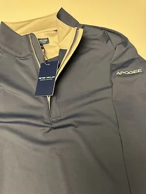 Apogee Golf Peter Millar Crown Crafted 1/4 Zip Pullover Large Navy NWT RARE • $119