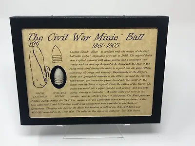 The Civil War Minie Ball Bullet Relic Case With Authentic Bullet Case & COA • $26.89