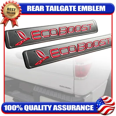 2x 3D Door Side Rear Badge For F150 F-250 F-350 ECOBOOST Emblem Fender Black Red • $16.99