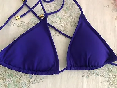 Victoria Secret Purple Blue Triangle Adjustable Bikini Top Small/xs  • $40