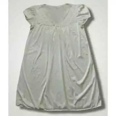 Vanity Fair Vintage Satin And Lace Nightgown Ivory Sz Medium USA Made • $19.99