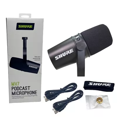 Shure MV7 Cardioid Dynamic Vocal / Broadcast Microphone USB And XLR Outputs UK • £179.99