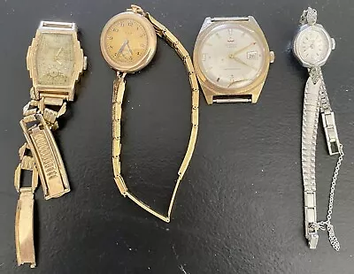 Vintage Watch Lot Of 4 Elgin Waltham & Bulova • $9.99