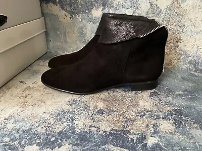 Cara London Limited Black Suede Charleston Ankle Boots Size Uk 4 Rrp£119 • £29.99