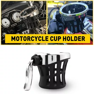 Universal Motorcycle Handlebar Cup Holder Chrome Drink Basket • $25.99
