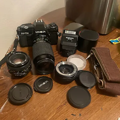 Vintage Minolta Film Camera LOT - X-7A W/Lenses Tested • $125