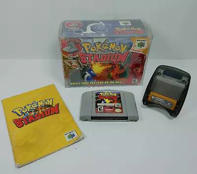 N64 Pokemon Stadium Nintendo 64 Complete In Box Transfer Pak Authentic TESTED • $169.95