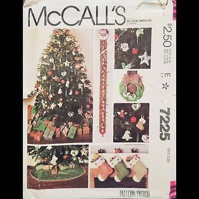 Vintage McCall's Christmas Stocking/Ornaments/Wreath/Skirt Pattern #7225 CUT* • $8.99