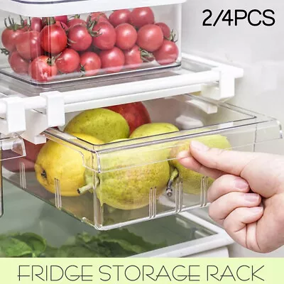 $48.29 • Buy Fridge Freezer Shelf Holder Drawer Kitchen Fruit Egg Organizer Storage Rack Box