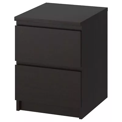 MALM Chest Of 2 Drawers Black-brown 40x55 Cm • $35