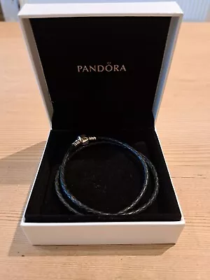 Pandora Double Wrap Black Leather Bracelet BNWOT. • £25