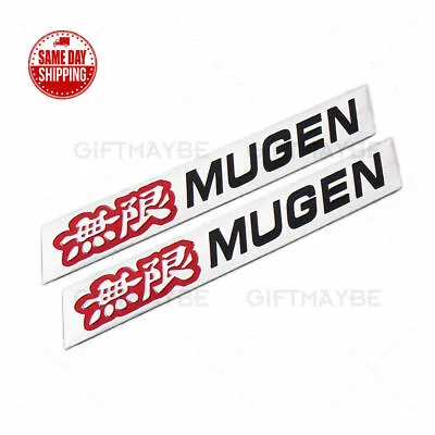 2X JDM NEW Mugen Chrome Badge Emblem Side Spoiler Fit For ALL CARS • $14.78