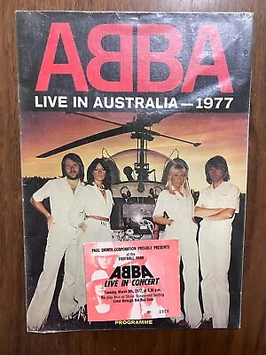 Rare Original 1977 ABBA Live In Australia TICKET & TOUR BOOK Concert Program • $295.95