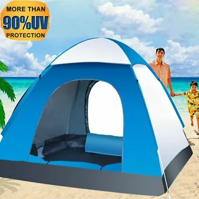 $34.98 • Buy 3-4 Person Man Pop Up Tent Camping Family Dome Tent Hiking Beach Waterproof AU