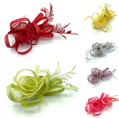 £8.99 • Buy Ladies Feather Comb Fascinator Hair Piece Weddings, Races, Royal Ascot