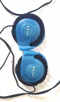 XL.COM  Clip-on Stereo PADDED Earphones Headphones Black Or Blue For Mp3 • £3