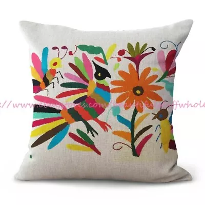 Mexican Otomi Flora And Fauna Cushion Cover Cheap Pillow Case For Couch • $14.95