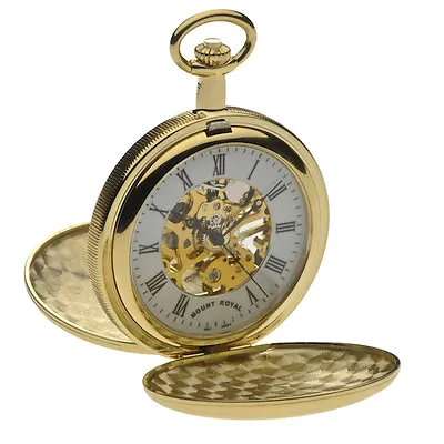 Mount Royal Gold Plated Double Hunter Pocket Watch Mechanical Ref B27 • $110.60
