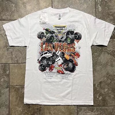 Y2K Monster Jam Truck Car Shirt Medium Men White Race HotRod Grave Digger Loco • $20.48