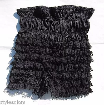 Pettipants Square Dance Sissy Length Lace Black NEW L Large Stretch Lace • $28.45