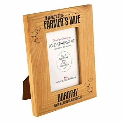 Personalised Best Farmers Wife Oak Frame Farming Gifts For Her Anniversary • £24.99