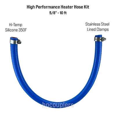 10 Ft 5/8  Silicone Heater Hose With Stainless Clamps 16mm 350F Radiator Coolant • $51.19