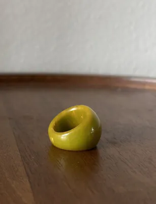 Vintage Bakelite Domed Apple Ring Marble • $30