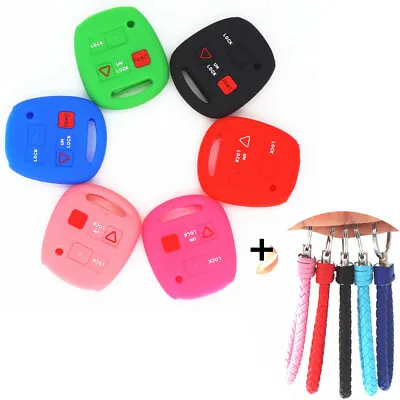 $6.98 • Buy 1Pc Silicone 3 Buttons Key Cover Chain Case With Keyring For Lexus GS300 RX330