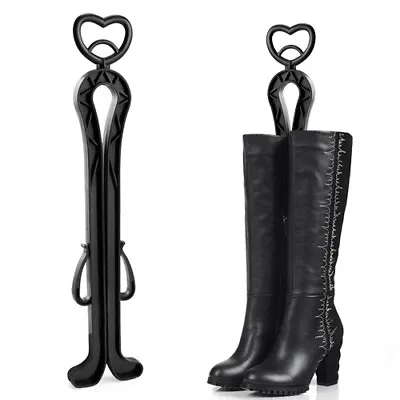 £2.99 • Buy Hard Plastic Black Boots Shoes Upright Stand Holder Rack Storage Holder Pair