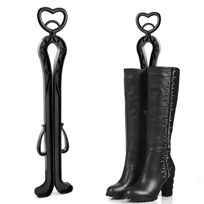 Hard Plastic Black Boots Shoes Upright Stand Holder Rack Storage Holder Pair • £2.99