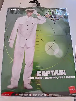 White Captain Sailor Mens Uniform Fancy Dress Army Military Adults Costume • £21