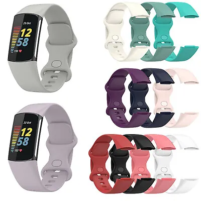 23 Mm Watch Strap Waterproof Sweat-proof Rubber Bracelet For Fitbit Charge 5/6 • $7.80