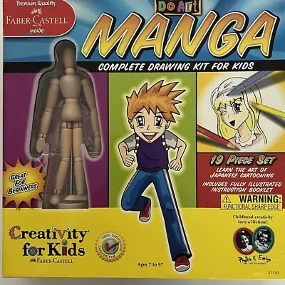 Kids Manga Drawing Kit Learn Japanese Cartooning Creativity 19 Piece Art Set • $22