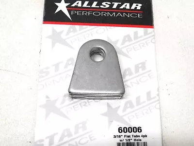  Allstar Chassis Flat Tab Steel 3/16  Thick  1/2  Mounting Hole 1-7/8  Tall 4/pk • $17.75