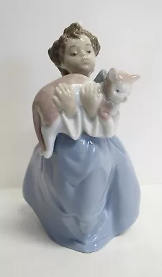 Lladro  My Chubby Kitty  Girl With Kitty Cat - Original Box - Excellent • $82