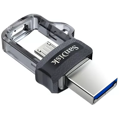 SanDisk 32GB Ultra Dual Micro USB Flash Drive USB 3.0 Memory Stick OTG M3 130MBs • £12