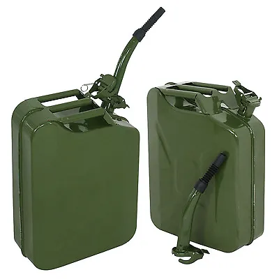 2x Jerry Can Oil Tank Steel 5Gallon 20L Army Backup Military Green • $65.58