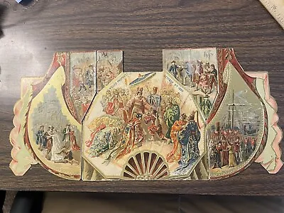 1889 Veiled Prophet VP St. Louis Fold Out Ad Die Cut Card Parade Ceremony Vtg • $885