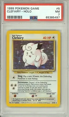 $20.50 • Buy Clefairy 1999 Pokemon Base Set Unlimited Holo Wotc #5 Psa 7 Near Mint 5497