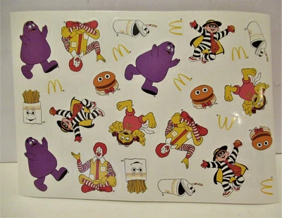 $3.99 • Buy 1992 McDonald's McDonaldland & Happy Meal Gang Sticker Sheet From Germany
