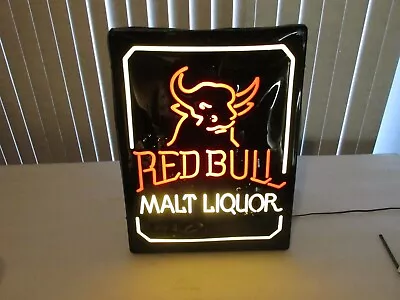 Schlitz Beer SIGN Lighted Red Bull Malt Liquor Vintage RARE Plz READ • $89.99