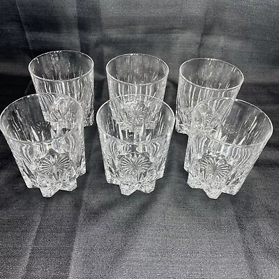 6 Vintage Whiskey Glasses Barware Lowball Tumblers Drinking Bourbon  Set Crystal • $24.98