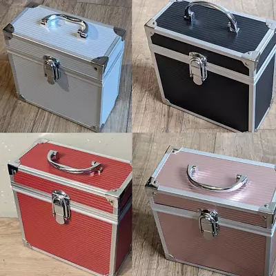 Retro Musique Aluminium 7  Vinyl Record Single EP Storage Case Crate Holds 35 • £22.49