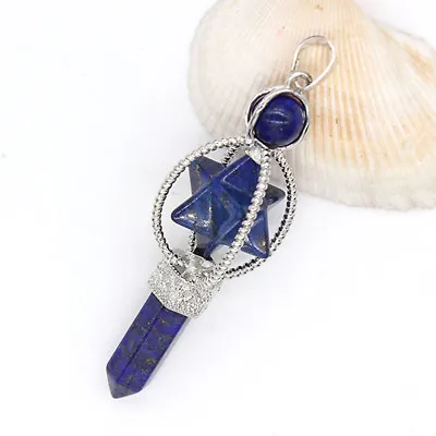 Natural Amethyst Quartz Crystal Chakra Pendulum Merkaba Reiki Healing Pendant • $6.64