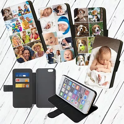 Personalised IPhone Custom Photo Flip/Wallet Phone Case 8 9 11 12 13 14 15 XR XS • £10.99