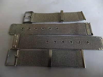 2 New 18mm Stainless-steel Mesh Two Piece Watch Straps • £3.59