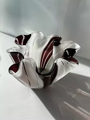 Exquisite Handmade Murano Style Glass Handkerchief Bowl • £29