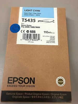 EPSON New Genuine OEM T5435 Light Cyan Ink Cartridge Stylus 4000/4800/7600/9600 • $54.99