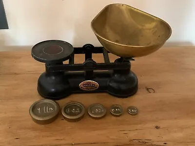 £10.50 • Buy Vintage Salter The Staffordshire Kitchen Weighing Scales With Weights